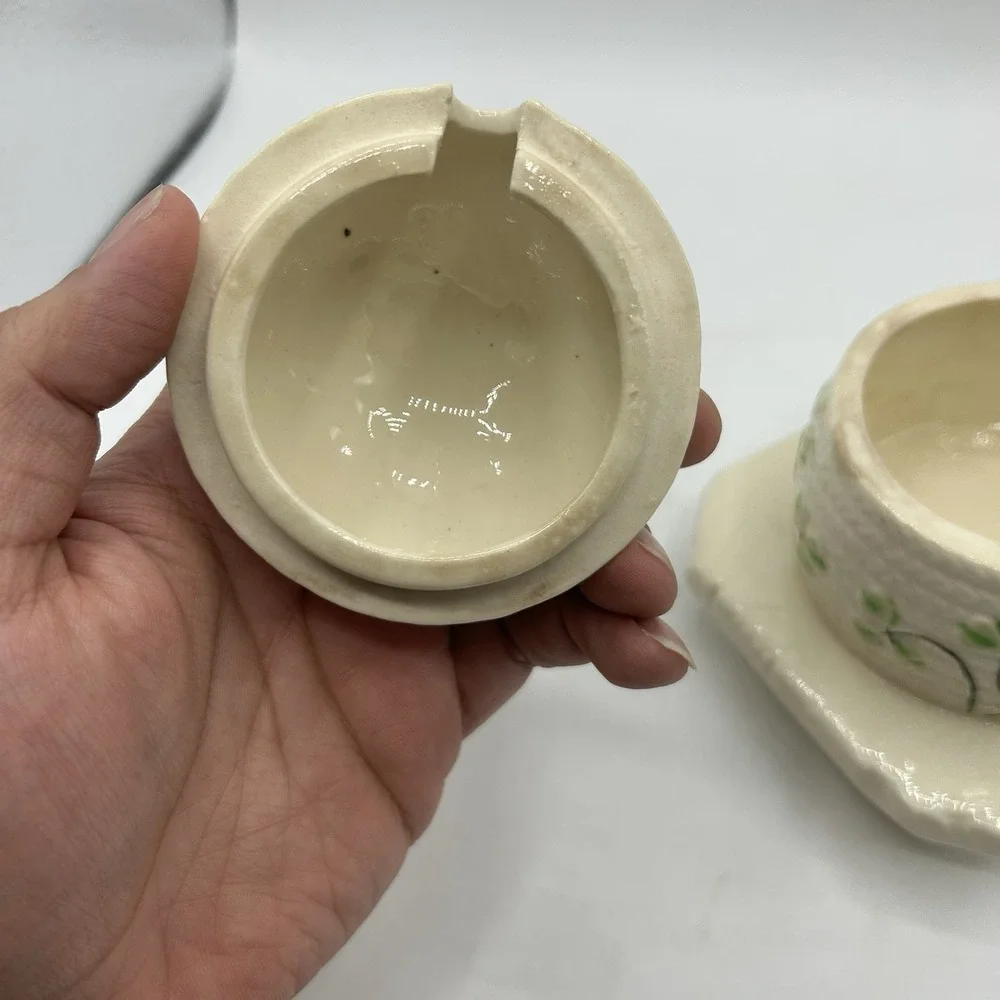 MARUHON WARE- CLOVIA BEE HIVE HONEY‎ POT-RARE-1930's-1940,s, VINTAGE w/ Spoon